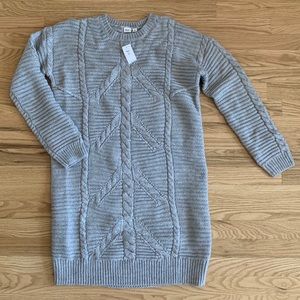 New! Gap Chunky Sweater Dress, Grey, Medium Tall